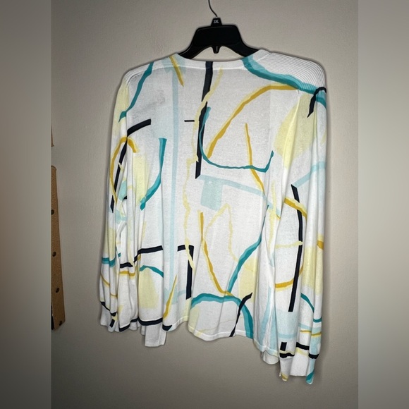 Chicos The Summer Romance Abstract Cardigan 2Xl - Picture 8 of 12